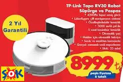 TP-LİNK TAPO RV30 ROBOT SÜPÜRGE VE PASPAS